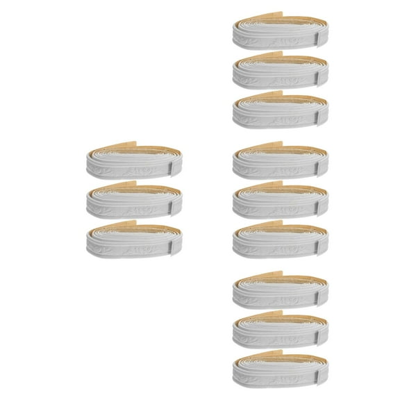 Masteelf 12 pcs  Self Adhesive Wall Border Peel and Stick Crown Molding Trim Flexible Foam Molding for Ceiling Bathroom Bedroom
