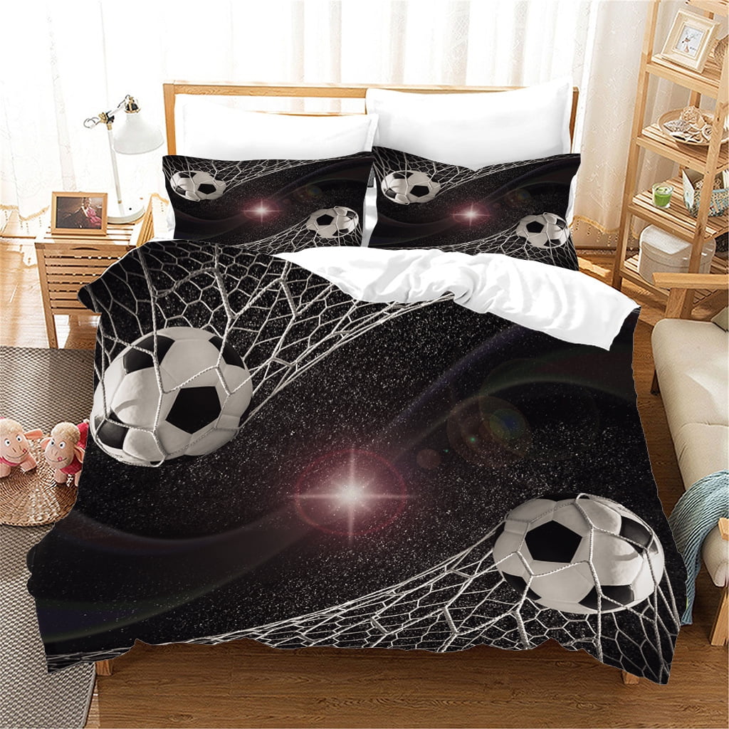 Soccer Ball Comforter Sets Queen Size Bed Set- Galaxy Soccer Boys Quilt ...
