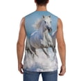 thumbnail image 4 of Fotbe Horses Running Through The Water Men's Camiseta sin Mangas Estampada para Hombres, Playera Casual para Gimnasio, Entrenamiento, Playa-X-Large, 4 of 7