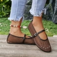 thumbnail image 2 of HAIJIE Women's Mesh Mary Jane Shoes, Breathable Slip-On Casual Footwear, Lightweight Comfort Summer Loafers (Brown,US 5.5), 2 of 8