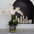 thumbnail image 4 of Nearly Natural Orchid Artificial Floral Arrangement with Mexican Talavera Planter - 36" - White, 4 of 8