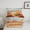 thumbnail image 4 of Coastal Beach Twin Bedding Set,Nature Themed Reed Plant Comforter Set,Ocean Sea Landscape Quilt Bed Set Rustic Country Style Bed Comforter Set 2Pcs, 4 of 5