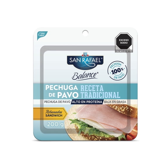 Pechuga de Pavo San Rafael Balance 200g rebanadas cuadradas