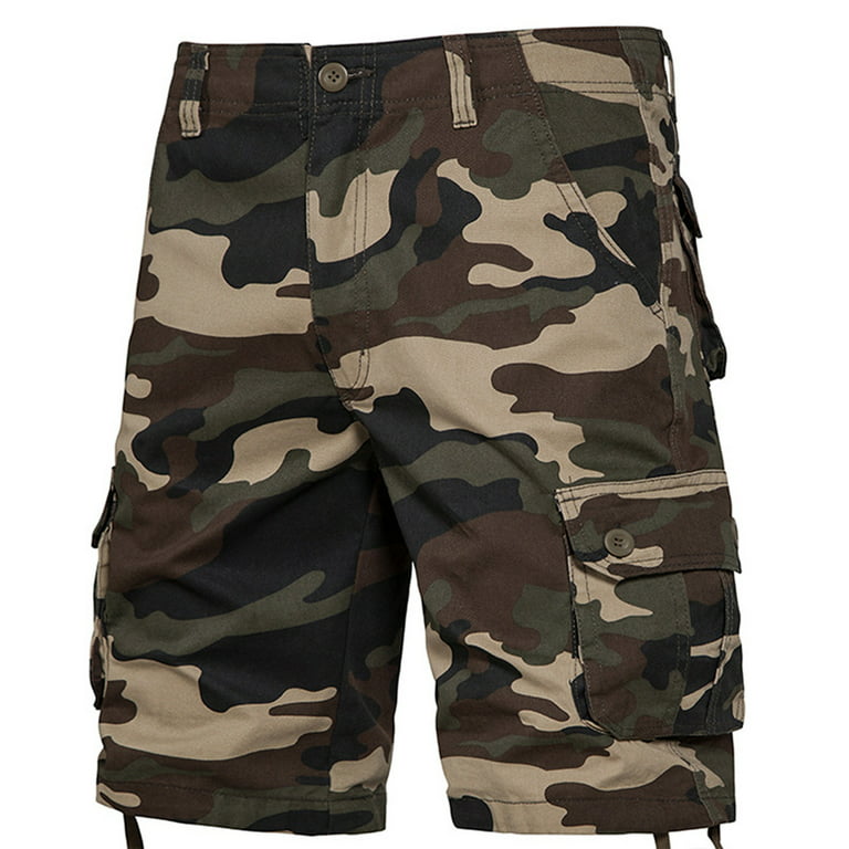 Clearance RYRJJ Mens Cargo Short Pants Classic Camouflage Shorts Twill  Relaxed Fit Work Wear Combat Casual Shorts for Hiking Fishing(Dark Gray,L)