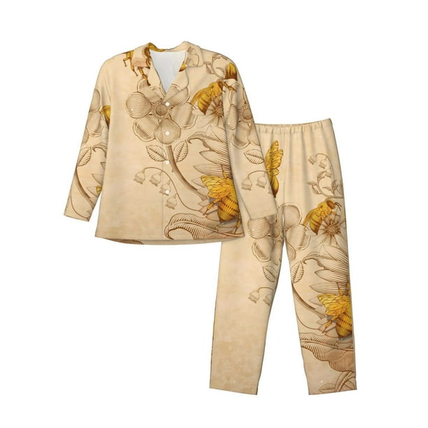 Balery Pijama para Hombre de Dos Piezas con Manga Larga, Conjunto de Dormir y Descanso Suave con Bolsillos-Small