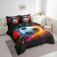 thumbnail image 3 of jejeloiu Football Game 7-Piece Bedding Comforter Set,Soccer Sport Theme King Bedding Sets,Oil Painting Aesthetic Bed Sheets For Boys Kids,Microfiber Bedroom Decor Reversible, 3 of 8