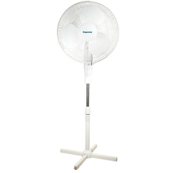 Impress IM-724W 16 in. Oscillating Stand Fan, White