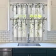 thumbnail image 3 of Leaf Kitchen Curtains,Leaves Kitchen Curtains Sets for Windows,Farmhouse Kitchen Curtain Sink Window Valance 3 Piece Set,Green Leaves Kitchen Decor for Living Room 54x36 Inches, 3 of 6