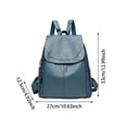 thumbnail image 3 of Faux Leather Backpack Elegant Flap Fashion Casual Rucksack Adjustable Strap Anti Theft Daypack For Daily Commuting Travel(Dark Black-33Cm), 3 of 4