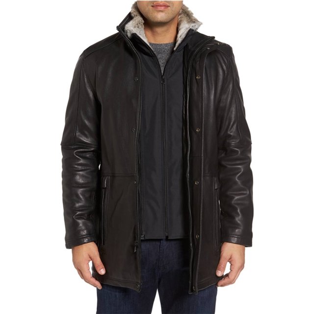 Chaqueta de piel para hombre Marc New York Marrón Pequeña