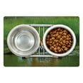 thumbnail image 1 of Safari Pet Mat for Food and Water, Siberian Tiger Panthera Tigris Altaica in the Water Greenery Lake River Wildlife, Non-Slip Rubber Mat for Dogs and Cats, 18" X 12", by Ambesonne, 1 of 2