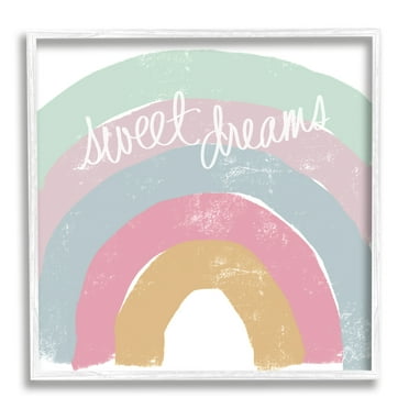 Stupell Indtries Sweet Dreams Phrase Cool Tone Pastel Rainbow,24 x 24,Design by Emily Navas