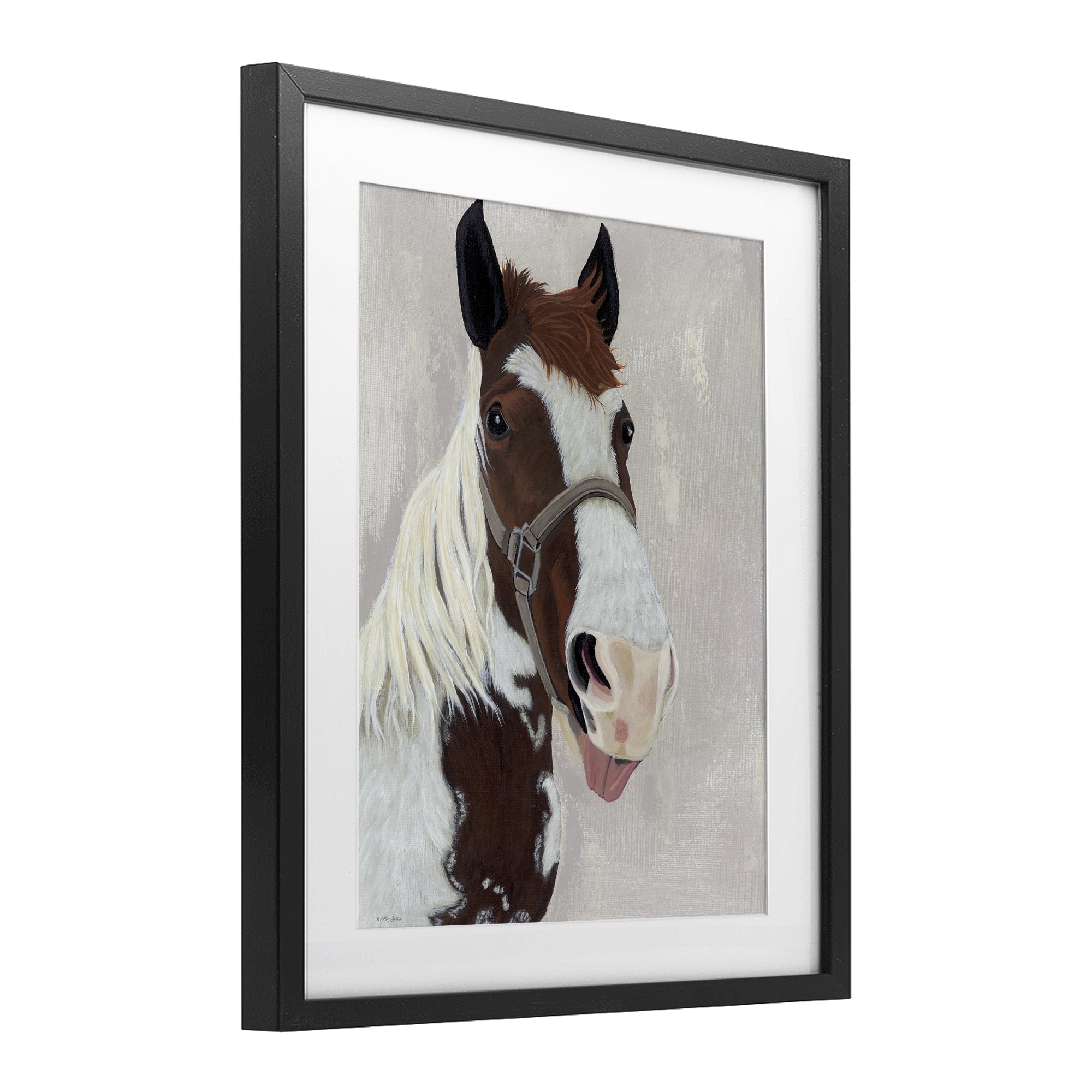 Stupell Industries Henry Horse Funny Tongue Black Framed Print Under Glass, design by Ashley Justice