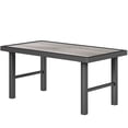 thumbnail image 1 of CoSoTower Outdoor Side Table with SPC Woodgrain Tabletop, Metal Patio Coffee Table for Outside Garden, Distressed Grey, 1 of 7