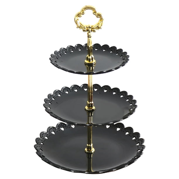 Estante Bandeja de Frutas Rack de 3 Niveles Pétalo Decorativo de Pastel de PlásTiCo Extraybles para Pasteles de Pastelería Bocadillos de Boda Casa