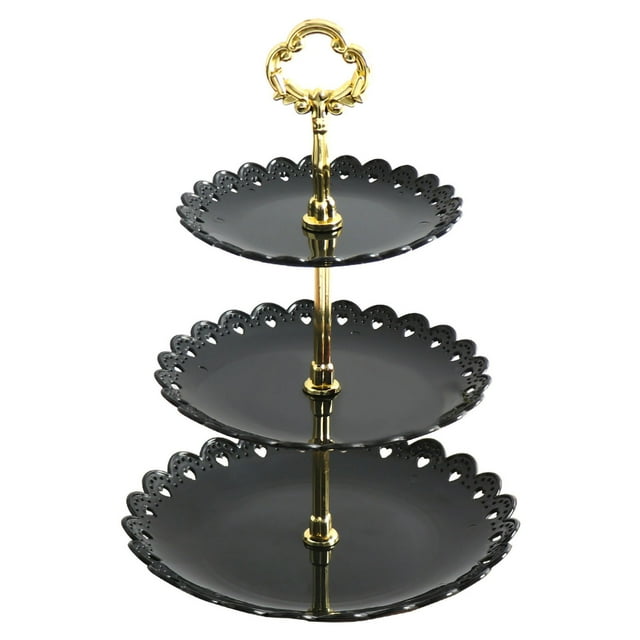 Estante Bandeja de Frutas Rack de 3 Niveles Pétalo Decorativo de Pastel de PlásTiCo Extraybles para Pasteles de Pastelería Bocadillos de Boda Casa