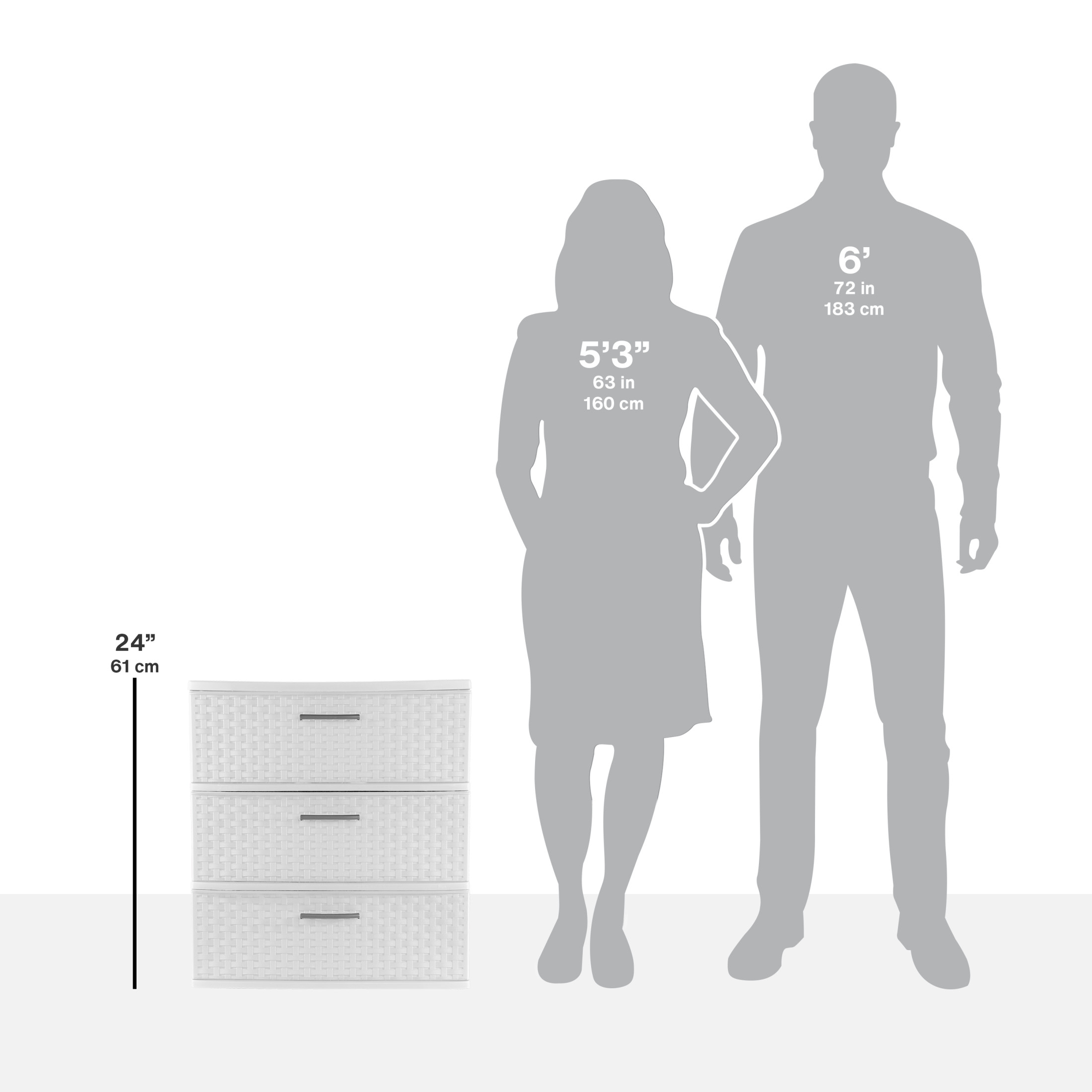 Sterilite 3 Drawer Wide Weave Tower