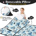 thumbnail image 3 of Hedgehog and Hat Blue Pattern Teens Toddler Nap Mat with Pillow, Sleeping Mat Bag for Preschool Daycare 60"x20", 3 of 6