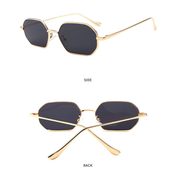 Adult Polygon Sunglasses Metal Frame Vintage Style UV400 Protection Universal Fit Durable Classic Look For All