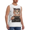 thumbnail image 2 of Fotbe Cat Holding Mugshot Sign Men's Camiseta sin Mangas Estampada para Hombres, Playera Casual para Gimnasio, Entrenamiento, Playa-3X-Large, 2 of 7