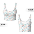 thumbnail image 5 of Xecao Colorful Seashells1 for Sports Bra with Removable Pads, Crop Tank Top Design, Women's Longline Sports Bra - Non-Wired - Large, 5 of 9
