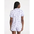 thumbnail image 4 of Joyspun Women’s Dreamy Soft Collection Notch Collar Knit Top and Boxer Shorts Pajama Set, Sizes XS-3X, 4 of 5