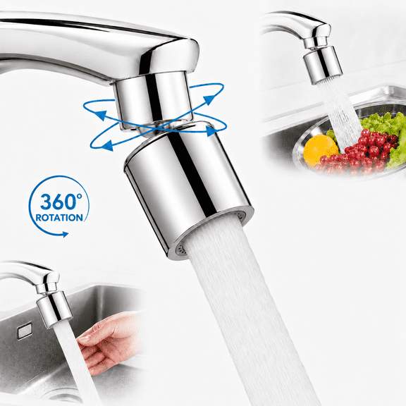 Emlimny Faucet Aerator, 360° Twist Kitchen Sink Aerator, Dual-function Sink Sprayer Attachment, Faucet Replacement Part 55/64'' Female Thread, Chrome