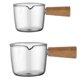 thumbnail image 1 of EeaseMX 1 juego de taza de leche de vidrio para café, latte, arte, taza de almacenamiento de leche con mango de madera, 1 of 7