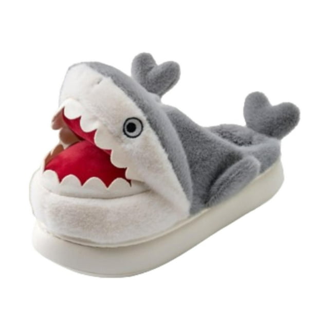 Pantuflas de tiburón, pantuflas de mujer antideslizantes para interiores y exteriores con dibujos animados, pantuflas de animales, pantuflas de casa, Talla UE 38 a 39