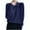 Navy-Sweater, variant on Qetyuw Knit Lapel Sweater for Women Solid Color Loose Fit Long Sleeve Pullover Jumpers Casual Basic Sweaters