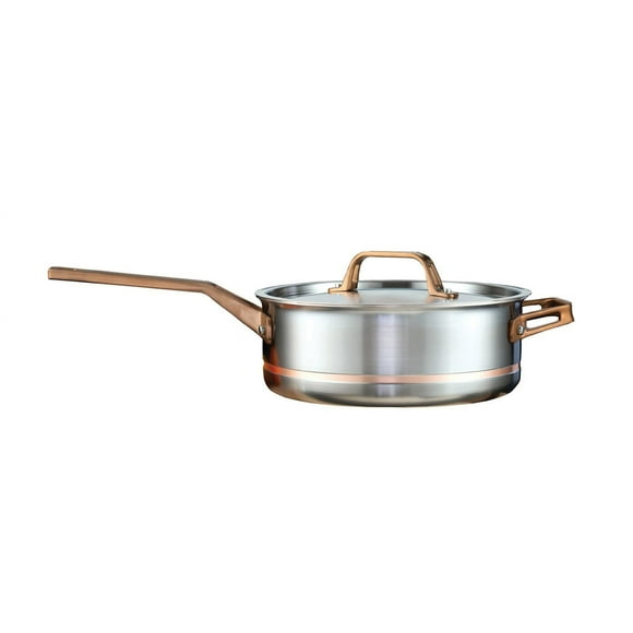 4L Meyer CopperClad 5-Ply Copper Core Stainless Steel Saute Pan with lid, Made in Canada