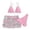 c-1112Pink651, variant on MEZZALL Children Girls Two Piece Swimwear Bikini With Mesh Cover Up Rash Guard Swimsuits For Youth Classic Summer Flower Print Beachwear