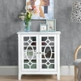 thumbnail image 2 of Demi Bonn 31" Sideboard with Double Glass Doors, 2 Shelves, Elevated Base, Modern Display Cabinet for Living Room, White, 2 of 12