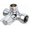 thumbnail image 3 of Solid Brass 3 Way Valve, 3 Way Diverter Valve, 3 Way Shower Diverter Valve, G1/2" T Adapter Valve, 3 of 5