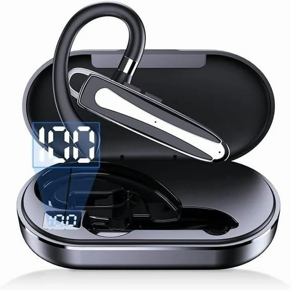 Bluetooth Wireless Earpiece V5.1 Noise Cancellation Waterproof Trucker Handsfree Earphone In Ear Earbud Headset