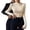 Beige, variant on Graphic Tennis Tees for Women T-Shirts Slim Fit V Neck Wrap Top with Long Sleeves for Elegant Everyday Wear Beige XXL