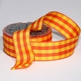 thumbnail image 2 of The Ribbon People Yellow and Orange Gingham Wired Woven Edge Craft Ribbon 1.5" x 27 Yards, 2 of 2