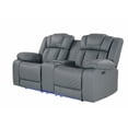 thumbnail image 2 of JERFIT Power Reclining Loveseat Sofa with Storage Console, Cup Holders, LED Lights and USB Charger for Living Room, Gray Fabric, 2 of 6