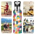thumbnail image 7 of Yayeee 20oz Insulated Water Bottle Double Wall Stainless Steel with Flip Straw Lid, Dark Colorful Circles, 7 of 7