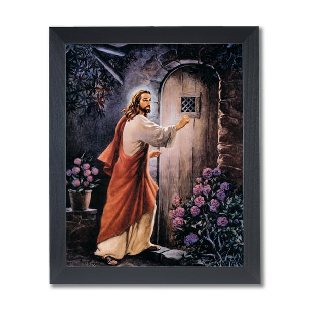 Jesus Knocking On Your Door # 2 Religious Wall Picture Black Framed Art ...