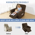 thumbnail image 2 of JIATER Recliner Covers Stretch Recliner Slipcovers for Large Recliner Chair Covers with Pockets,Dark Coffee, 2 of 8