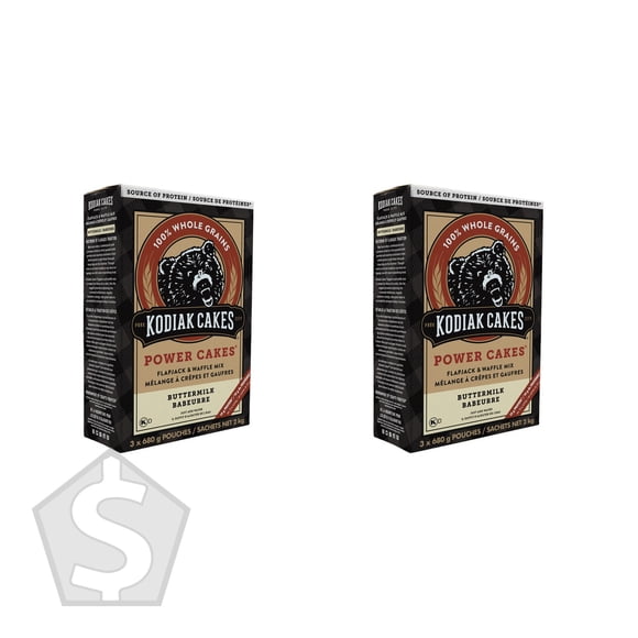 Kodiak Mélange pour Gaufres Crêpes Power Cakes Buttermilk Flapjack, 2,04 kg (Lot de 2), 4,08 kg au Total