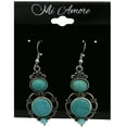thumbnail image 2 of Mi Amore Faux-Turquoise Dangle-Earrings Silver-Tone/Blue, 2 of 2