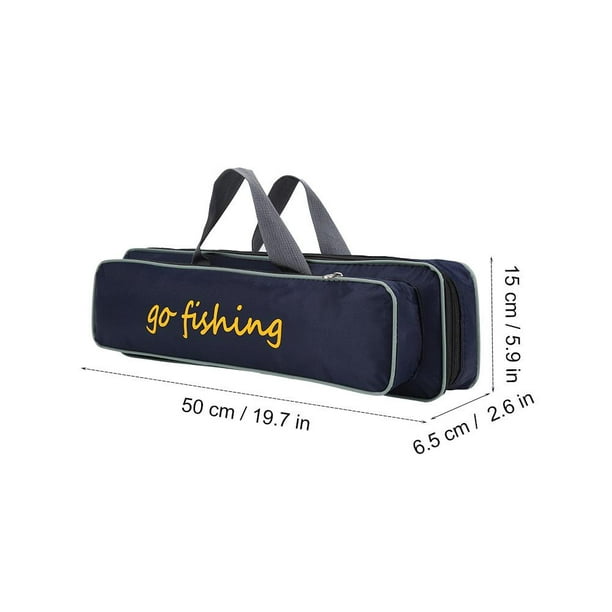 Qiilu Fishing Bag,outdoor Fishing Rod Pole Reel Lures Box Tackle Storage Bag Handbag Adjustable Strap , Fishing Storage Bag