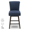 thumbnail image 3 of CHITA Swivel Counter Height Bar Stools with Fabric, 26 inch, Midnight Blue, 3 of 9