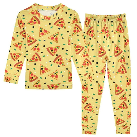 Christmas Pajamas Cartoon Pizza Cute Comfortable Cotton Two-piece Christmas Pajamas Set