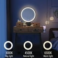 thumbnail image 2 of Ktaxon Vanity Table Set with 3 Color Lighted Mirror, Makeup Dressing Table with 2 Large Drawer, Dresser Table for Women, 2 of 10