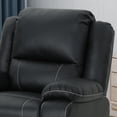 thumbnail image 3 of FFZ 39 inch Faux Leather Manual Swivel Standard Recliner, Black, 3 of 12