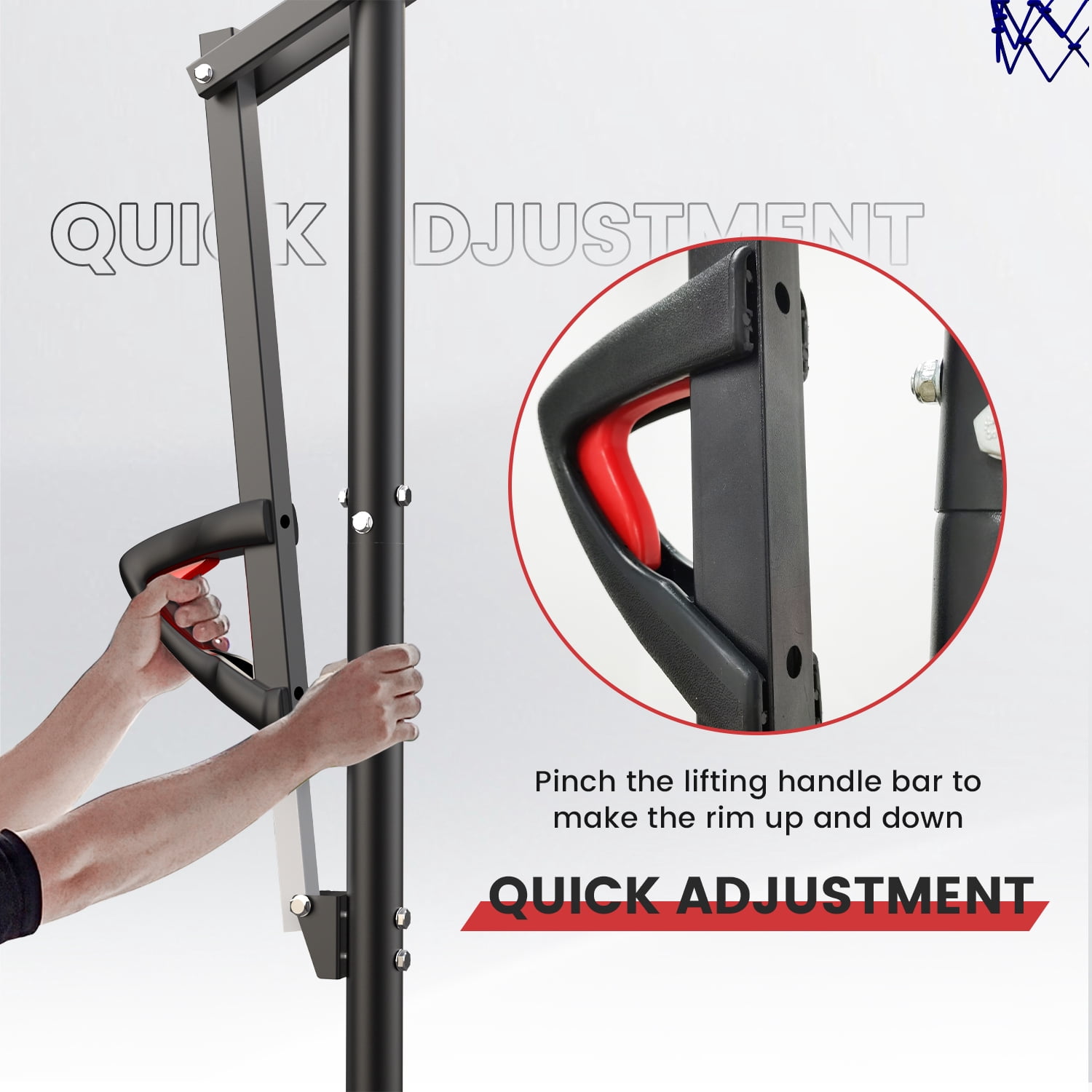 NEDYO Portable Basketball Hoop Goal System Outdoor Court 8.5ft Adjustable, HDPE Backboard Material