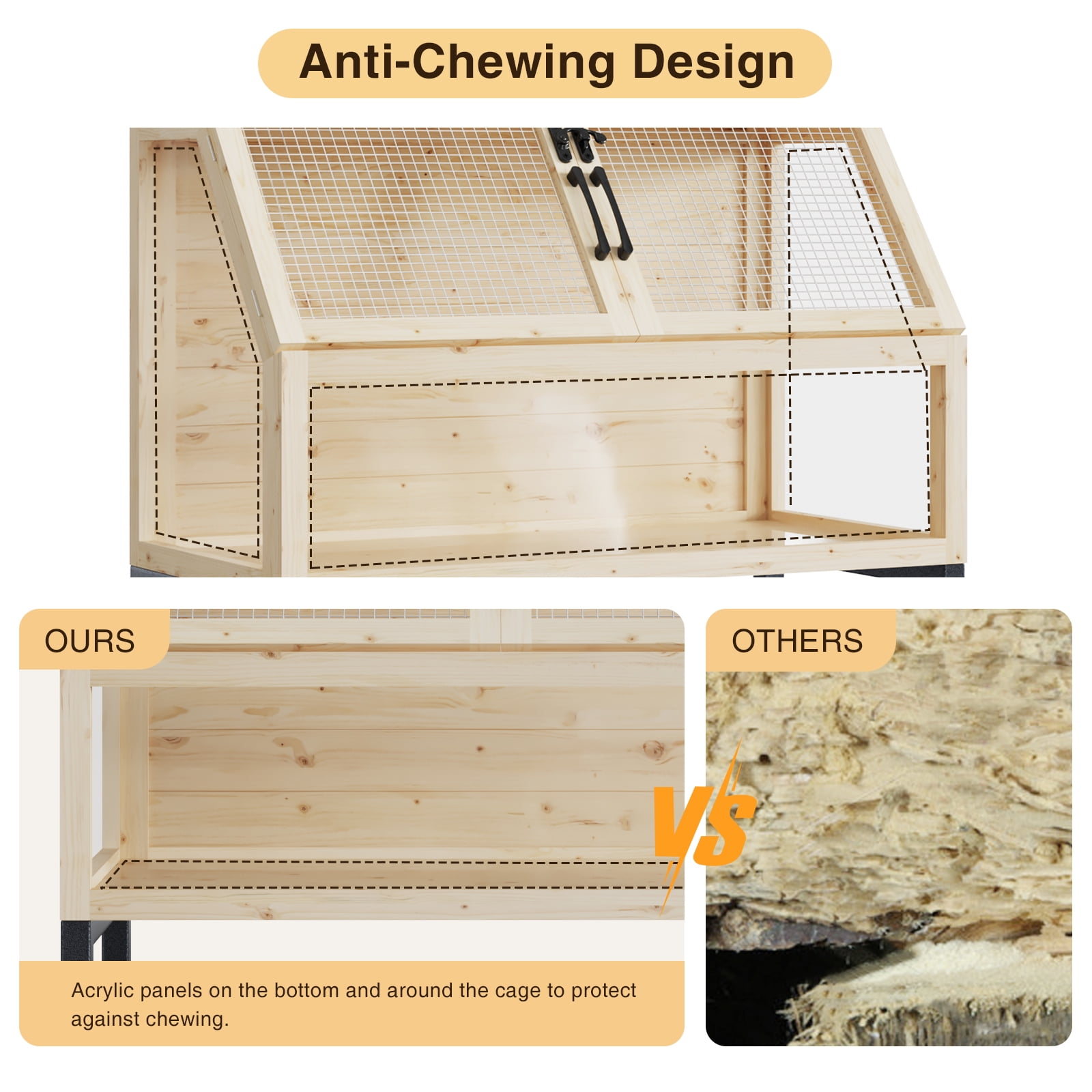 Veanerwood Wooden Hamster Cage with Storage Shelf,Ventilated Small Animal  Cage for Guinea Pig,Rat,Hedgehog,Chinchilla,Large Hamster Cages and  Habitats with Acrylic Panels,Critter Nation Cage - Walmart.com